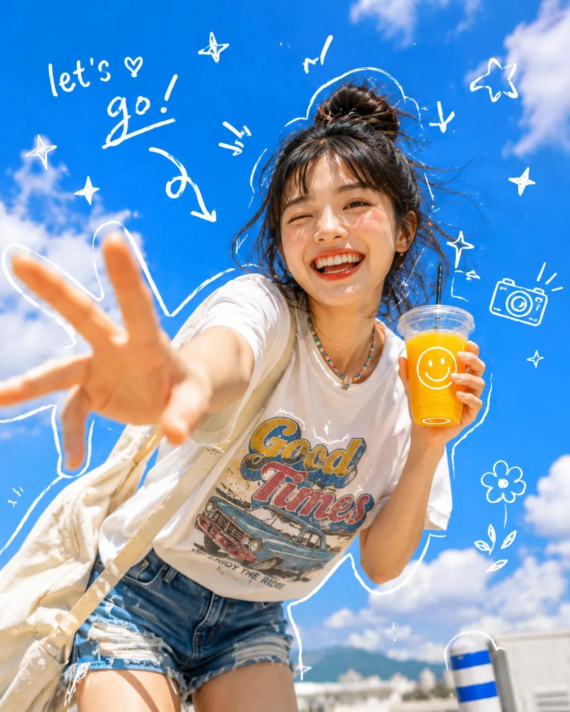 伸手 Wink 夏日涂鸦照 案例